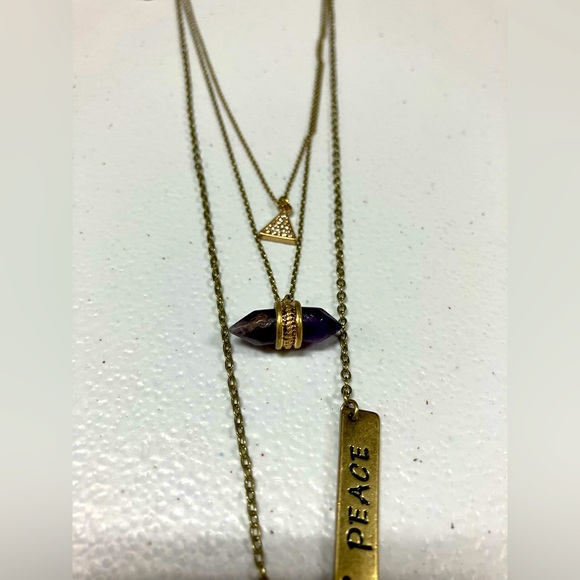 NWT 3 Layer Gold Tone Necklace - Picture 2 of 6